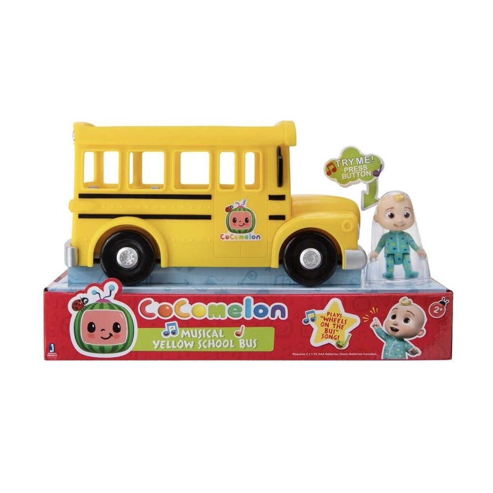 Cocomelon Musical JJ Figure Yellow School Bus with Sound and 3 inch Figure-NIB
